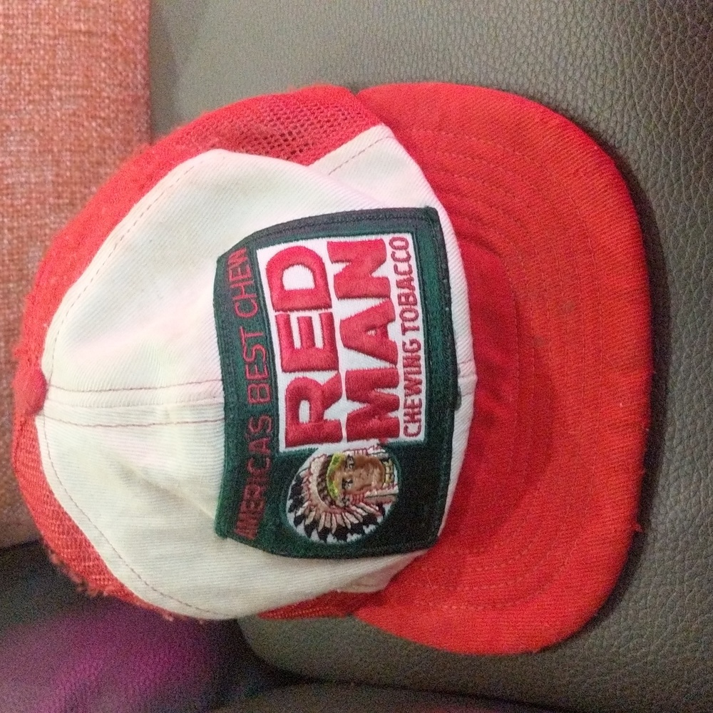 Red Man Snapback Trucker Hat Red White Green
